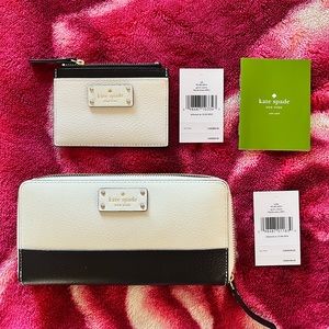 Kate Spade Staci Large Continental wallet black and whitr
